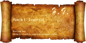 Hackl Ingrid névjegykártya